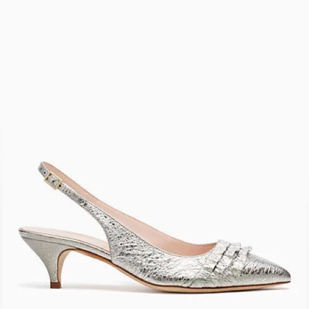 Kate Spade Oliene Silver Slingback Heels - Picture 15 of 16